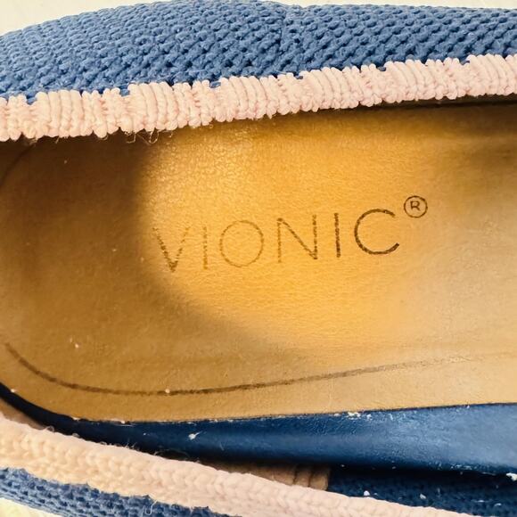 Vionic Shoes Womens 7 Blue Knit Dahlia Ballet Flats Pointed Toe Slip On Comfort - Picture 10 of 12